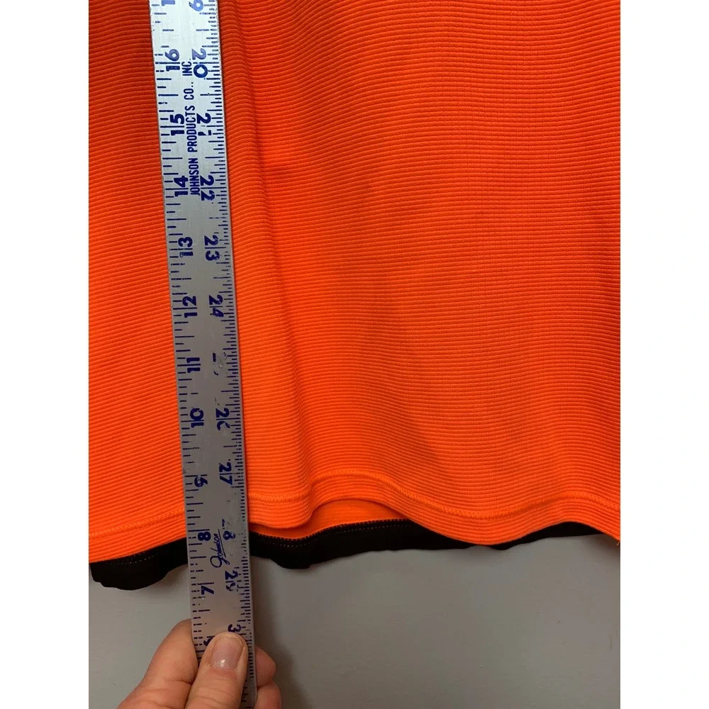 The North Face Quarter Zip Pullover Mens Medium Orange Excellent Thumbholes NF0A